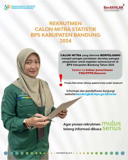 REKRUTMEN CALON MITRA STATISTIK BPS KABUPATEN BANDUNG TAHUN 2024